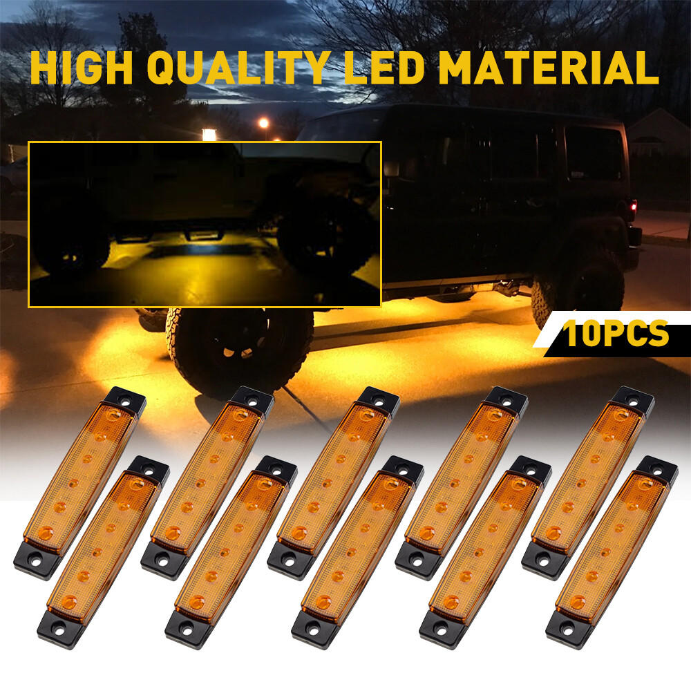 Amber LED Underbody 10*Pod Rock Lights For Jeep Light Offroad Truck ATV UTV Boat