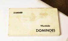 Puremco Marblelike White Dominoes Standard No. 616 Set Made in Waco Texas