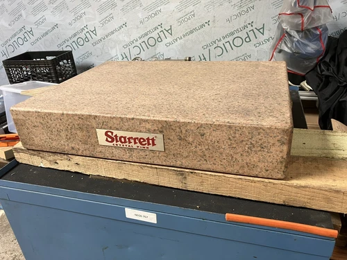 Starrett 18" x 24" x 4" Inspection Surface Plate, Grade B, Crystal Pink Granite