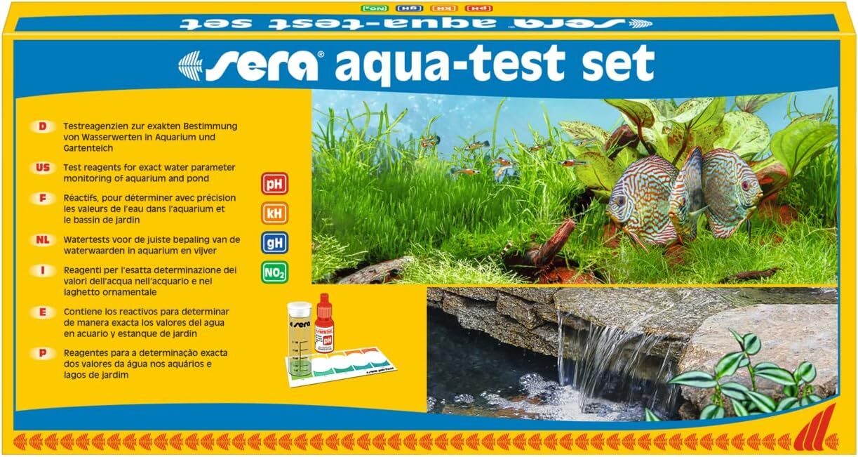 sera 04000 aqua-test, set di test per acquari e laghetti con i 4 principali...