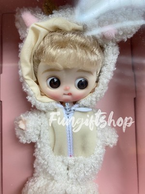 10cm BJD 1/12 Tiny Cute Plastic Doll With Gesticulate Face + Clothes US Stock