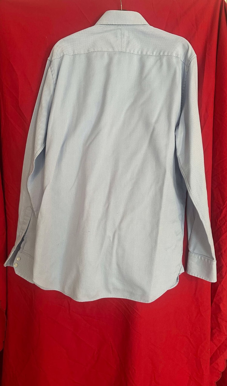 Camicia blu M&S Saville ispirata alla fila lusso fine cotone pallido abito 16" 41"