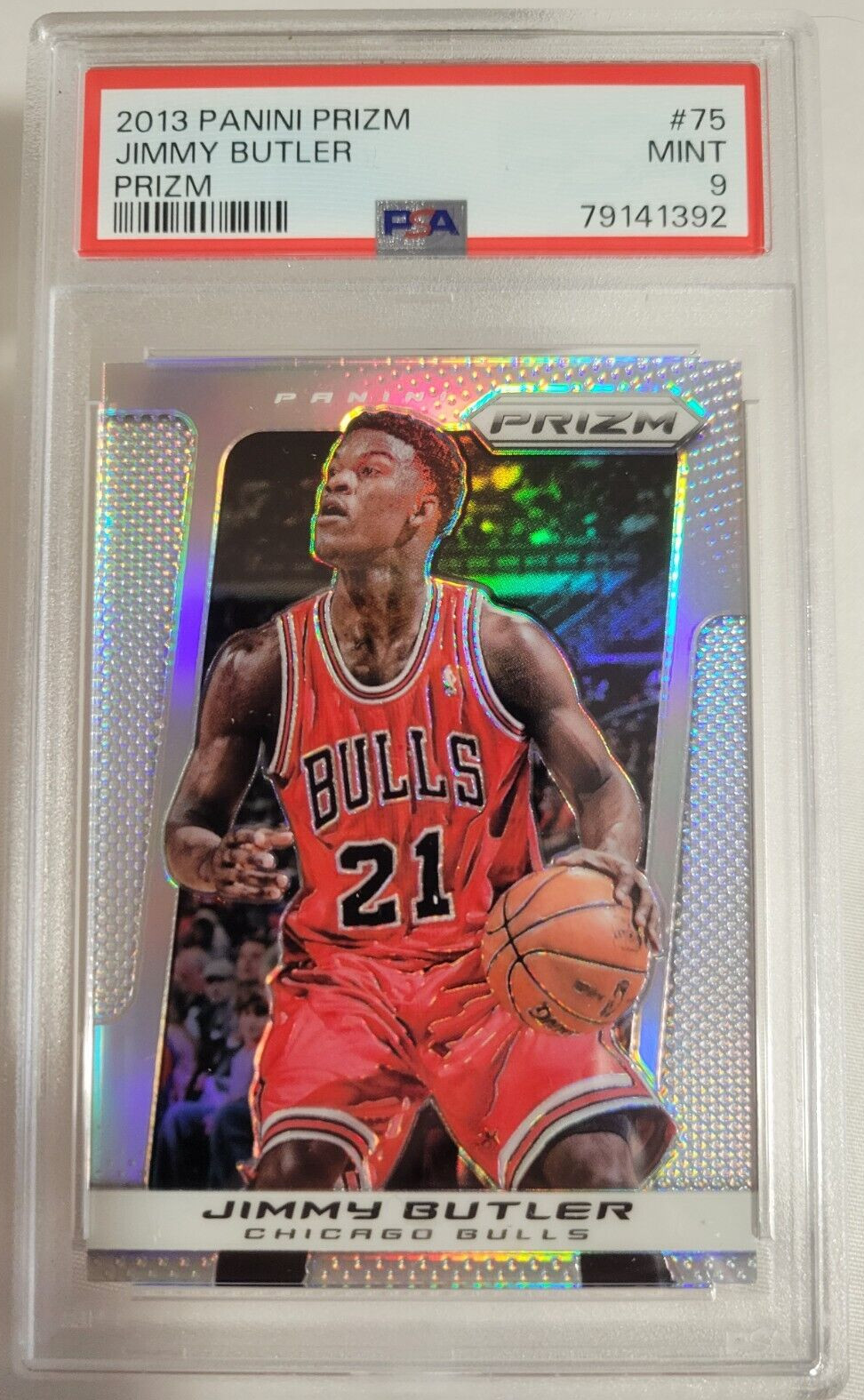 2013-14 Panini Prizm Jimmy Butler Silver Prizm #75 PSA 9 MINT 2nd Year Prizm