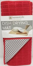 Microfiber Reversible Dish Drying Mat, Approx. 12" x 18", RED COLOR by HS