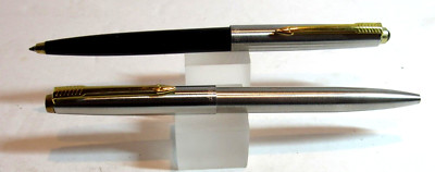 SET OF 2 CENTER CLICK BALLPOINT PENS-USES PARKER REFILLS/FREE GIFT BOX