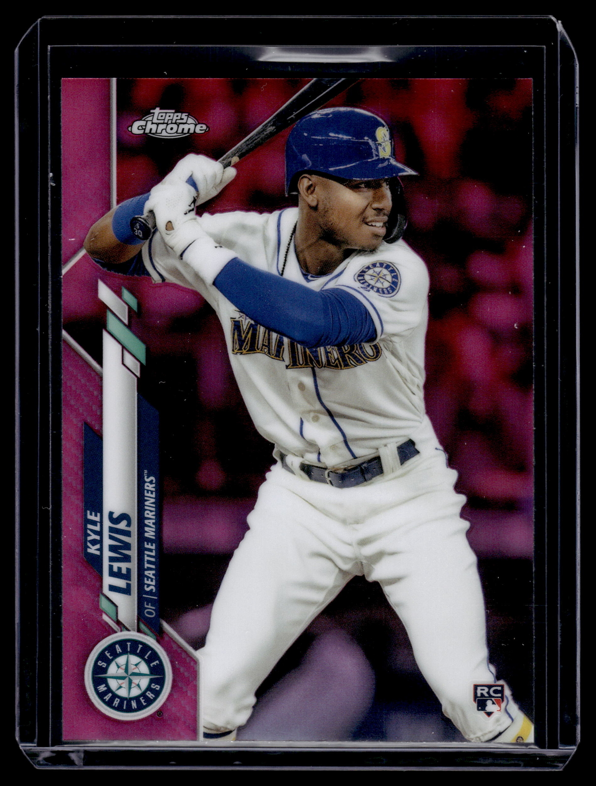 Kyle Lewis 2020 Topps Chrome Pink Refractor Rookie Card  #186