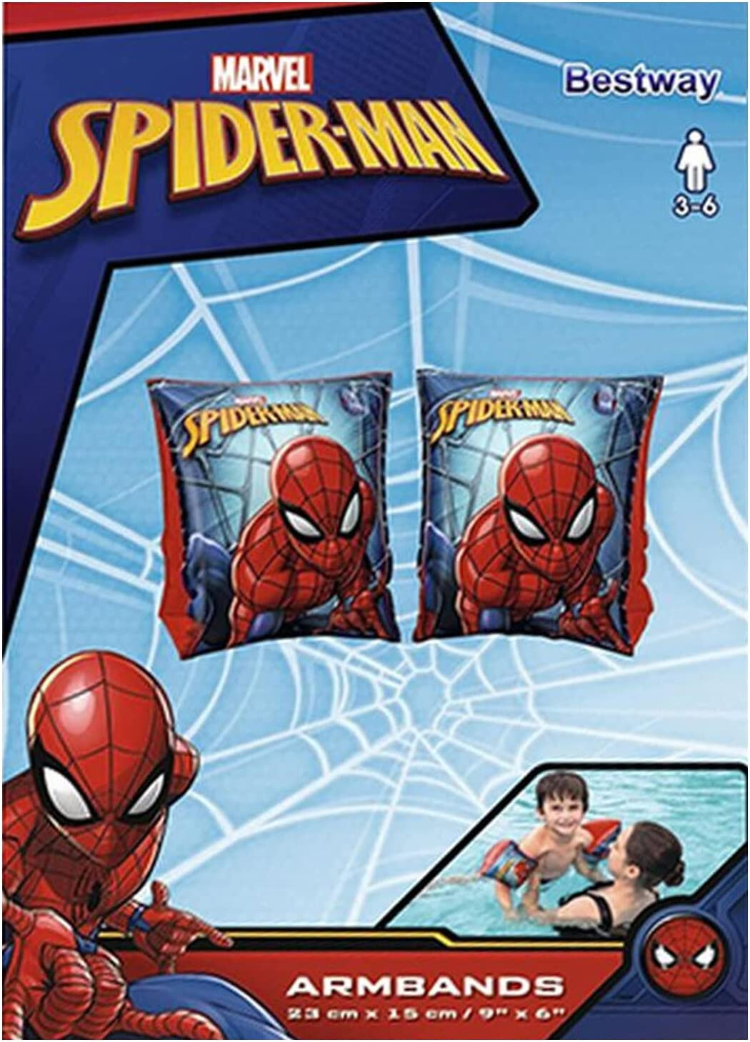 Globo braccioli Spiderman 23x15 cm 30626 - Immagine 3