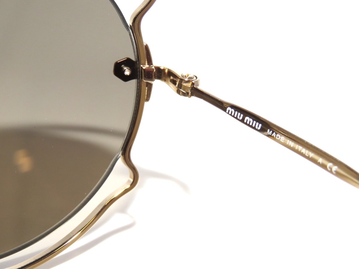 Miu Miu Cat eye Sunglasses Antique Gold , Gray Lents  MU50SS Gold Gray Sunglasses Miu Miu for Women for sale | eBay main image 3
