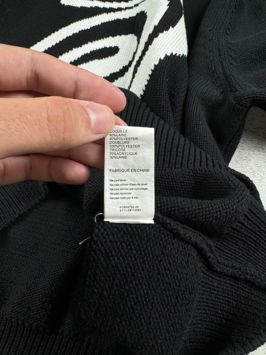Stussy Streetwear Vintage Curly S Logo Knited Black Relaxed Stussy Streetwear Vintage Curly S Logo Knited Black Relaxed