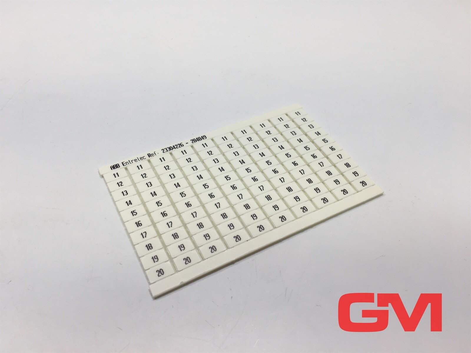Abb Entrelec Marker Card 23304226 - 284849 Terminal Block Markers 10x11-20 Vert