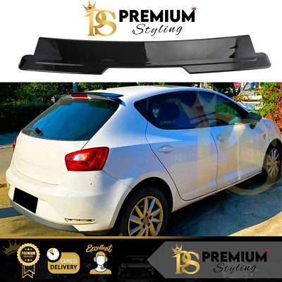 SEAT Ibiza MK4 6J 5-Türer Heck Kofferraum Dach Spoiler Flügel Lippe Glanz Schwarz 2008-2017.