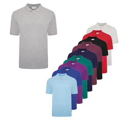 BEH Mens Plain Pique Polo Shirt Cotton Blend Tee Golf Shirts Workwear Bulk Wholesale