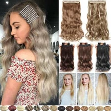 24-30 Inch MEGA LONG Clip In as Human Hair Extensions FULL THICK Brown Blonde uk