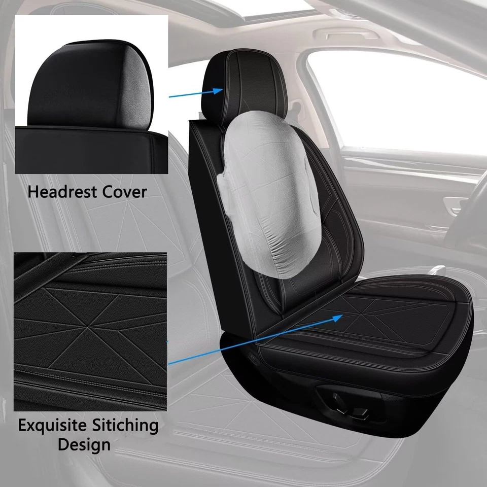 Front&Rear Car 5-Seat Covers Faux Leather Protector Pad For KIA OPTIMA 2002-2015 Foto 4 de 4