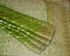 BVH WEARABLE PURE SILK Vintage Sari 5yds 22MAR13410 X14 E856 Henna Cream ABCKB