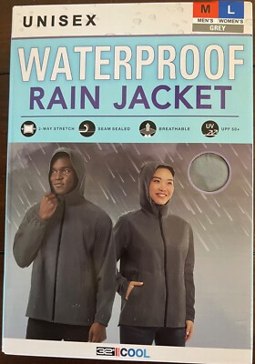 32 Degrees Waterproof Rain Jacket, Men's Size Med / Women's Size