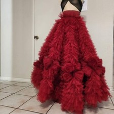 Morphine Fashion Rose  anthropology Red Skirt XS Haute Couture Jovani Halloween 