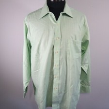 Chaps Shirt Mens XL 17-17.5 34/35 Easy Care Pocket Button Up Green Long Sleeve