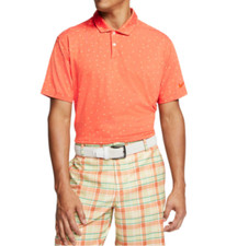 NIKE Men's Dri-Fit Vapor Print Golf Polo Orange Floral SZ 2XL CI9784-847