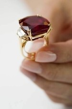 Vintage Art Deco Antique 5.90 Ct Red Ruby Wedding Ring 14K Yellow Gold Finish