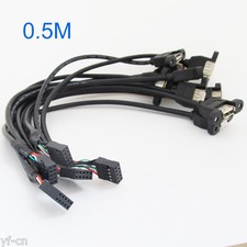 5pcs 50cm 2 Port USB A Female to Internal 2x5 way 9 Pin Header Adapter Cable