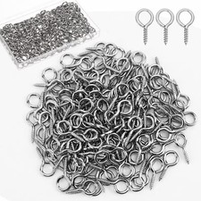 150 Pcs 1 Inch Stainless Steel Eye Screw Hooks Self Tapping Eyelet Screw Hooks