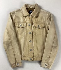 Vintage Gap Leather Trucker Jacket Biker Jacket Y2k Ladies’ Size M