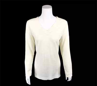Isaac Mizrahi Women's Essentials Trapeze Hem V-Neck Tunic Top Cream 2X Plus Size
