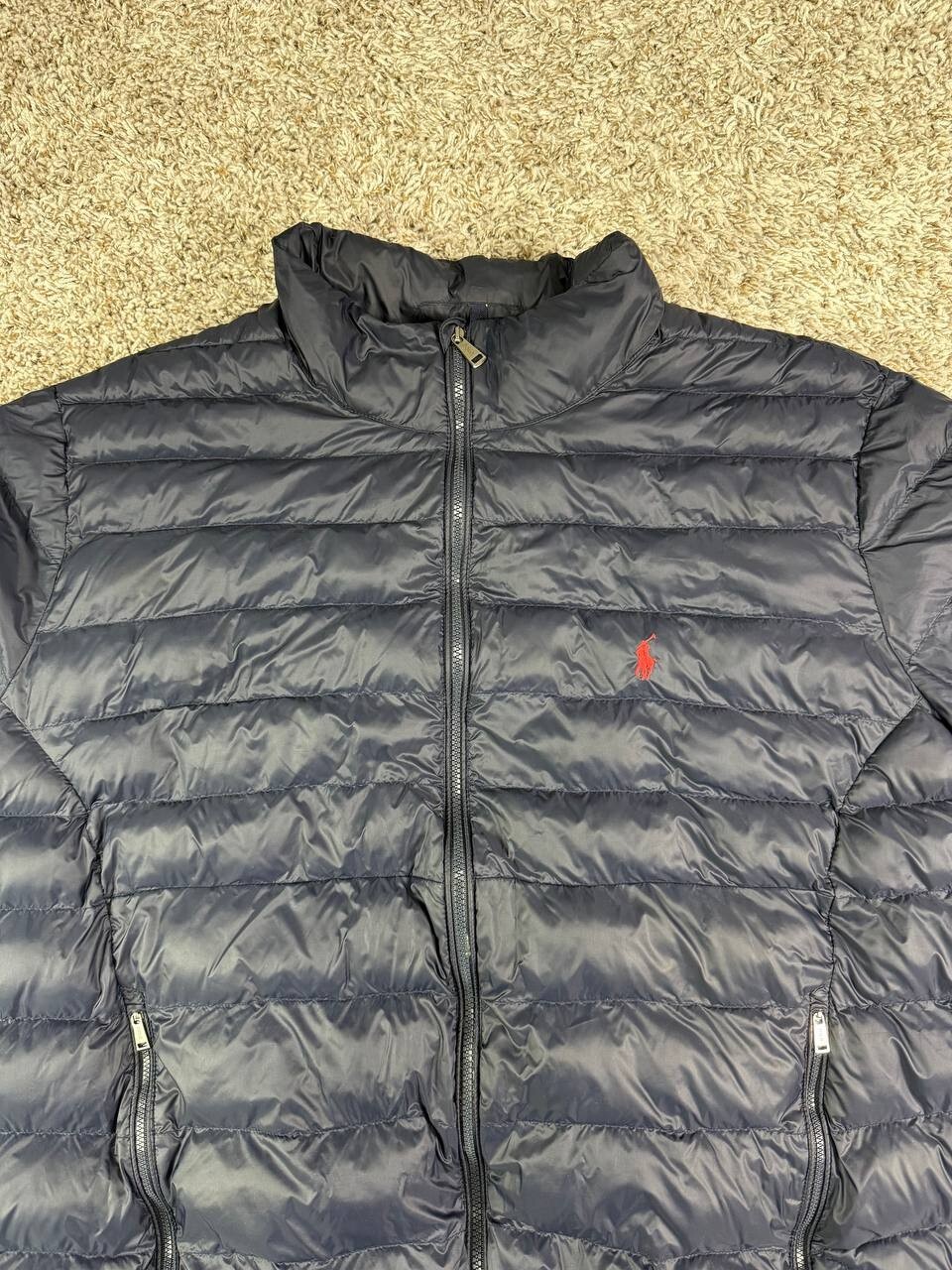 Polo Ralph Lauren piumino nylon puffer jacket blu navy rosso pony uomo taglia 3XLT