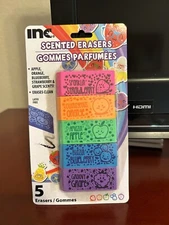 Inc Fruit Scented Erasers - Grape/Strawberry/Orange/Apple/Blueberry - Latex Free