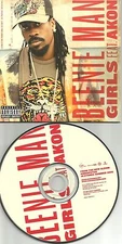 BEENIE MAN & AKON Girls INSTRUMENTAL & EDIT PROMO Radio DJ CD Single 2006 USA