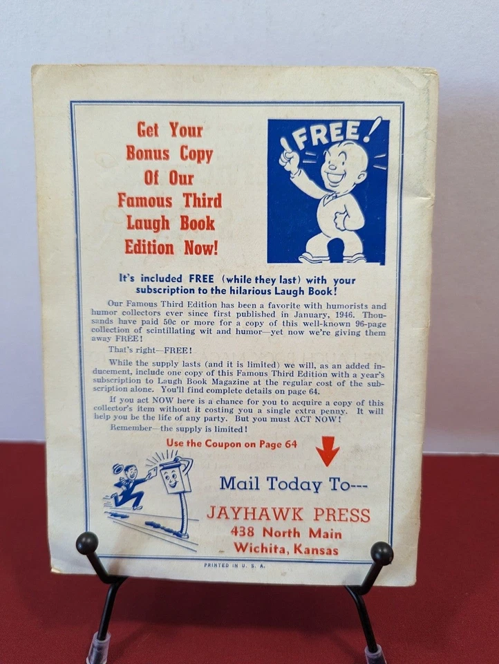 Laugh Book Magazine Nov 1951 Hockey Sports Retro Vintage  - Image 2 of 2