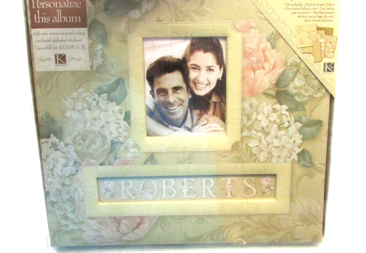 K&COMPANY English Floral Personalizable Frame Name 12x12 SCRAPBOOK