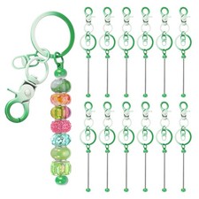 12 Pcs Beadable Keychain, Keychain Making Supplies for DIY Green Gradient