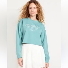 Old Navy Active Dynamic Fleece Oversized Cropped Crewneck Sweatshirt XL