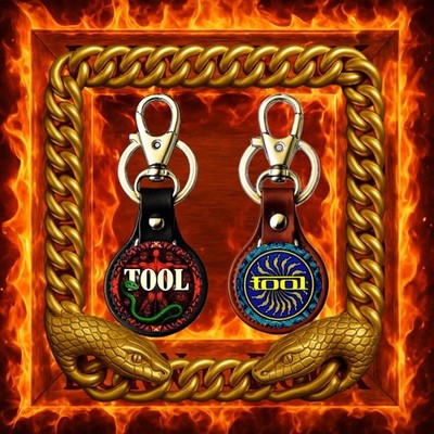 TOOL BAND  VICARIOUS SET   TWO LEATHER KEYCHAINS  