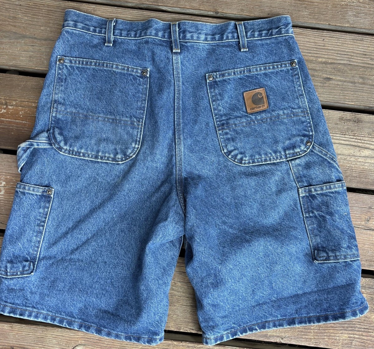 【CARHARTT】DOUBLE KNEE DENIM SHORTS 34 Vintage Carhartt Double Knee Shorts Denim Size 34 B79 DST