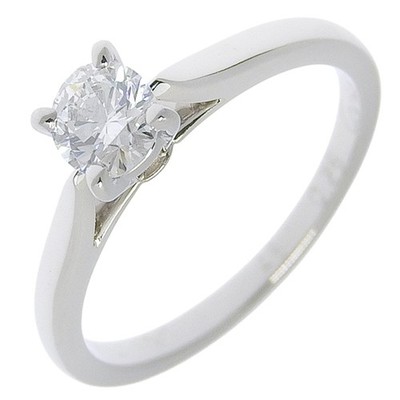 CARTIER Solitaire 1895 Ring Pt950Platinum/diamond #3.7(US Size) 2.2g Women