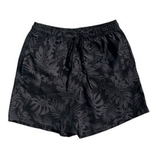 F F Shorts Men's UK Size S Black Floral Graphic Print Swimming Pool Beach Summer