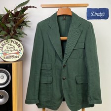 Drake’s (38R) Cotton & Linen Games Blazer Twill Jacket Green Sport Coat MK4 MKIV