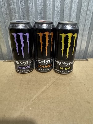 Monster Energy Drink Rare Set Mixxd, M-80 & Khaos 16oz EMPTY CANS