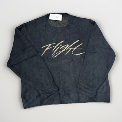 Jordan Flight Heritage Crop Knit Fuzzy Sweater (Off Noir/ Tan) XL Men FD7389-045