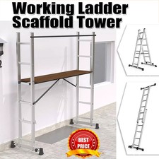 3 IN 1 Mobile Scaffold Ladder Scaffolding Platform Portable Ladder Work Safety