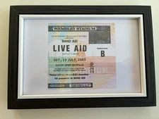 LIVE AID - 13 July 1985 Wembley Stadium , London framed ticket Print lot buy now