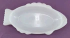 VINTAGE Glasbake White Milk Glass Fish Shaped Baking Dish Platter 9.25" USA MCM