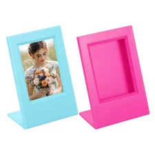 2 Pcs Mini Picture Frames 3.8 x 2.7 Inch Photo Frame, Blue & Red