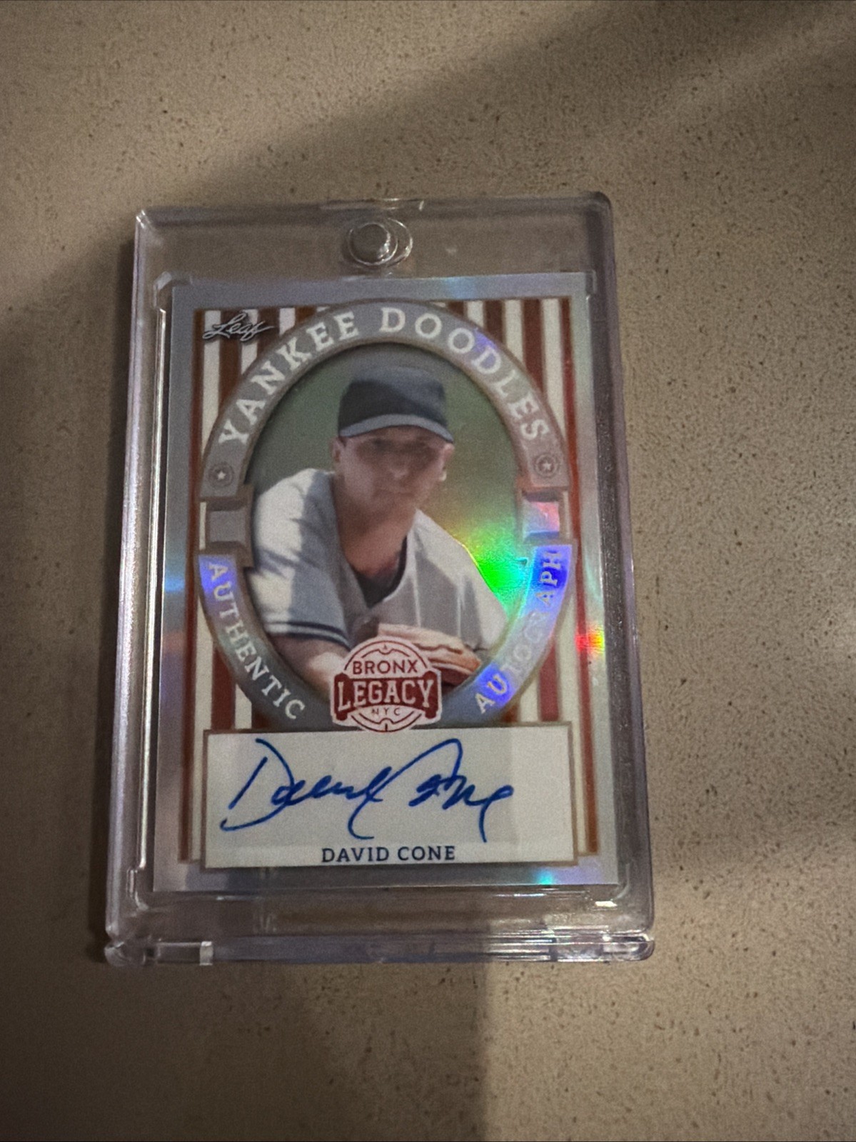 David Cone Auto Leaf Yankee Doodles /35 New York