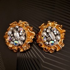 Jacky de G Große Ohrringe Clips Vintage