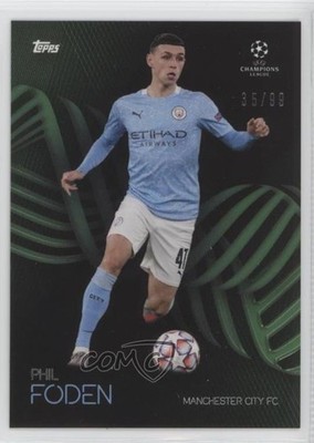 2020-21 Topps UEFA Champions League Knockout Green 35/99 Phil Foden 04y8