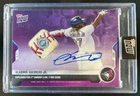2021 Topps Now Vladimir Guerrero Jr Purple Game Used Baseball Auto #25/25